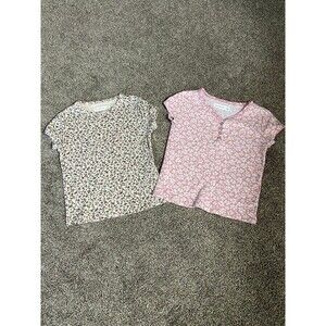Abercrombie Kids Floral & Pink Waffle Knit Tops Bundle (Size 9/10)